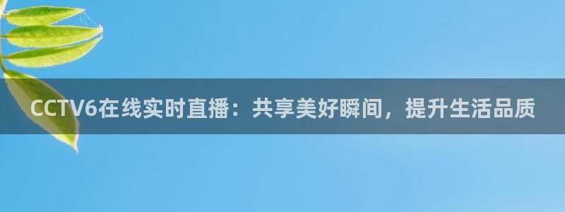 919足球直播间：CCTV6在线实时直播：共享美好瞬间，提升生活品质
